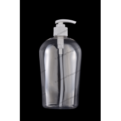 600ml 20oz Plastic PET Bottle 28/410 Neck with Lotion Pump for Cosmetics Packaging