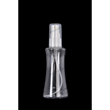 80ml Plastic PET Bottle 24/410 Neck with Fine Mist Sprayer for Cosmetics Packaging