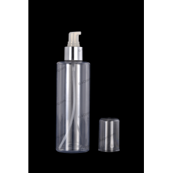 125ml Plastic PET Cylinder Bottle 24/410 Neck with Lotion Pump for Cosmetics Packaging