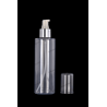 125ml Plastic PET Cylinder Bottle 24/410 Neck with Lotion Pump for Cosmetics Packaging