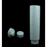 60mm (2 3/8") Plastic Round Tube with Ribbed Screw On Cap