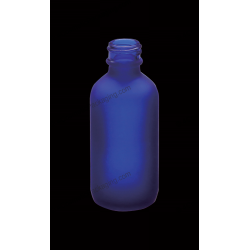 2oz Boston Round Frosted Cobalt Blue Glass Bottle