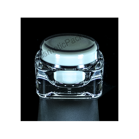 15g 30g 50g Square Acrylic Jar for Cosmetic Cream Packaging