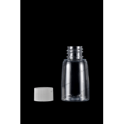 30ml 1oz Plastic PET Bottle 20/410 Neck Finish with Ribbed Screw On Cap for Cosmetics Packaging