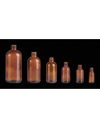 Amber Glass Boston Round Bottle